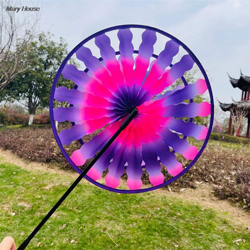 1pc Doppels chicht bunte Rad Windmühle Wind Spinner Kinderspiel zeug Garten Hof Dekor zufällige Farbe