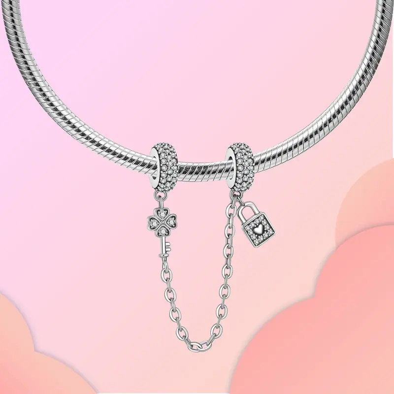 925 srebro 2023 jesień nowy urok zamek księżycowy łańcuch bezpieczeństwa koraliki Charm w stylu fit oryginalne bransoletki Pandora kobiety DIY biżuteria