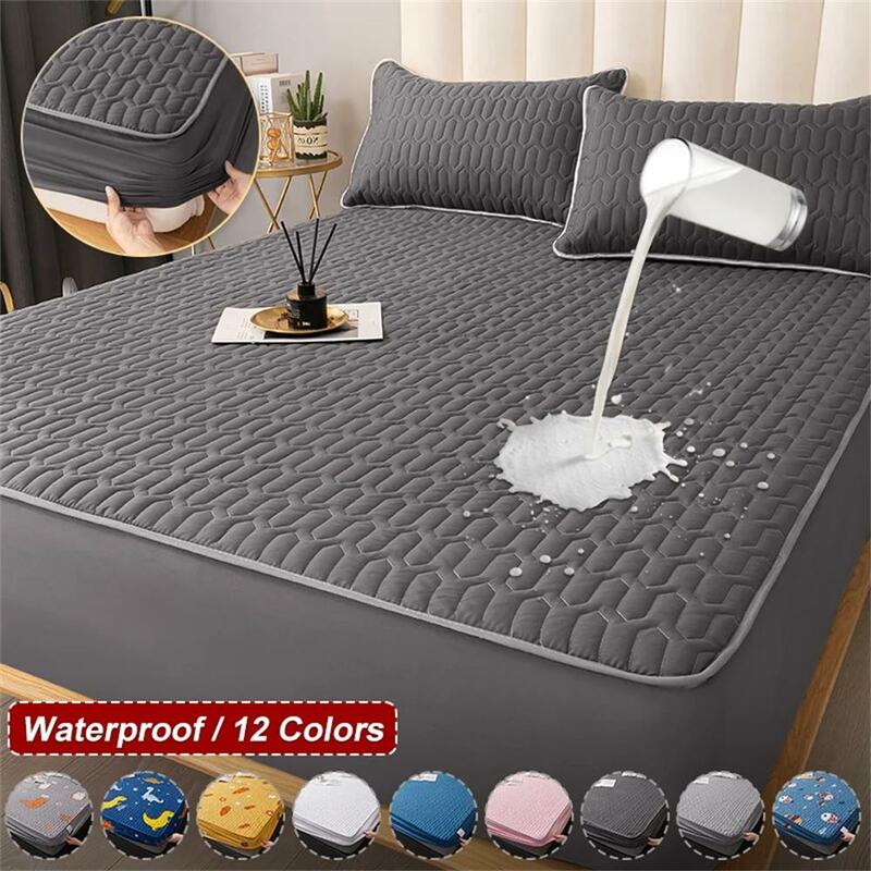 Waterdichte Thicken Matras Pad Protector Huidvriendelijke Duurzaam Hoeslaken Bed Cover Latex Mat Cover 150X200 180X200 160x200