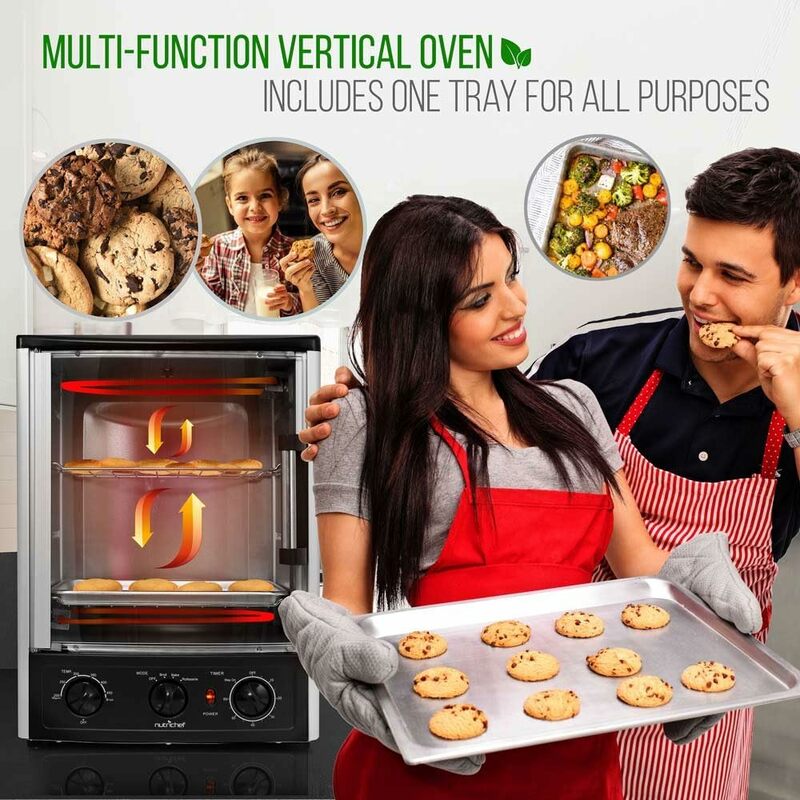 Vertical Countertop Oven with Large Capacity and Multifunctional Intelligent 1500W Christmas Turkey