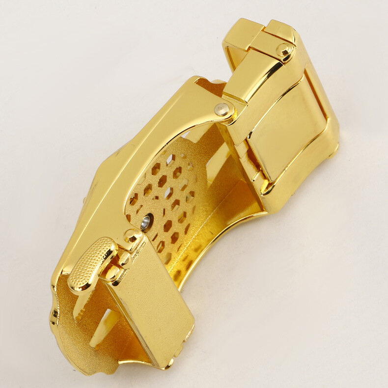 Golden Men's Business Automatic Buckle Belt Accessories Casual Fashion Light Luxury Style 3.5cm Single Buckle Without Body