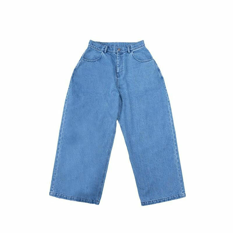 Vintage Hip Hop Jeans Moda Nova Figura de Moda Impressão Y2k Men's High Street Casual Straight Wide Leg Jeans 2023