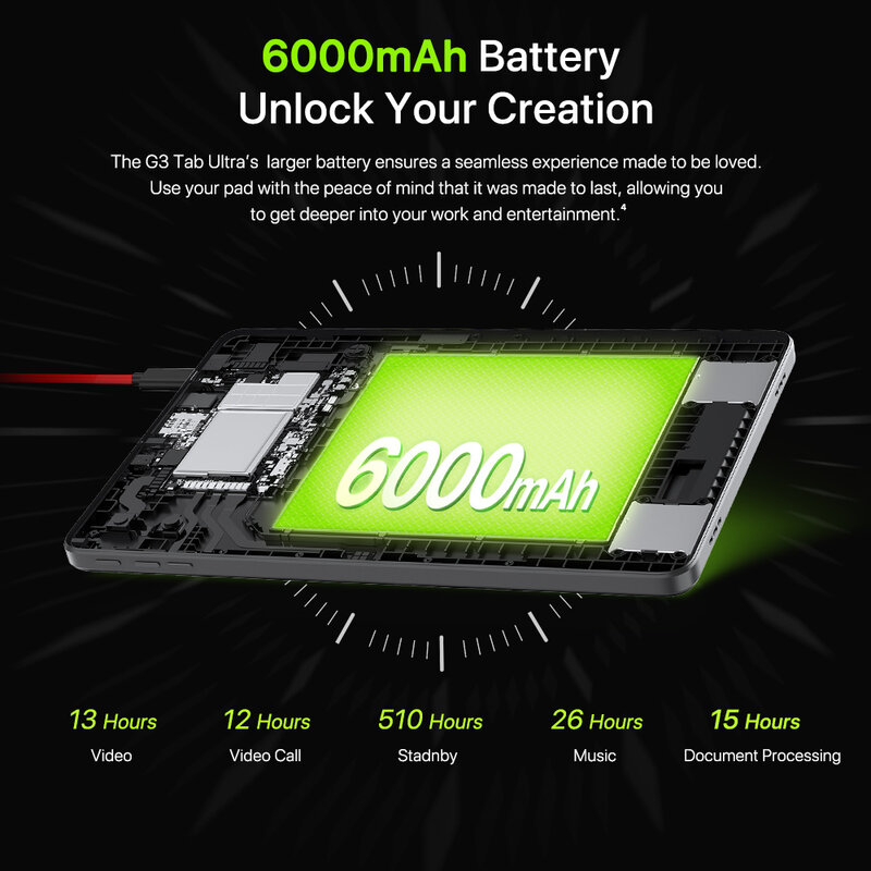 Uacity-IGI G3 Tab Ultra, MTK G99 Octa-Core, 10.1 "HD, 16 Go, 128 Go, Android 13, 6000mAh, Batterie longue durée, Première mondiale
