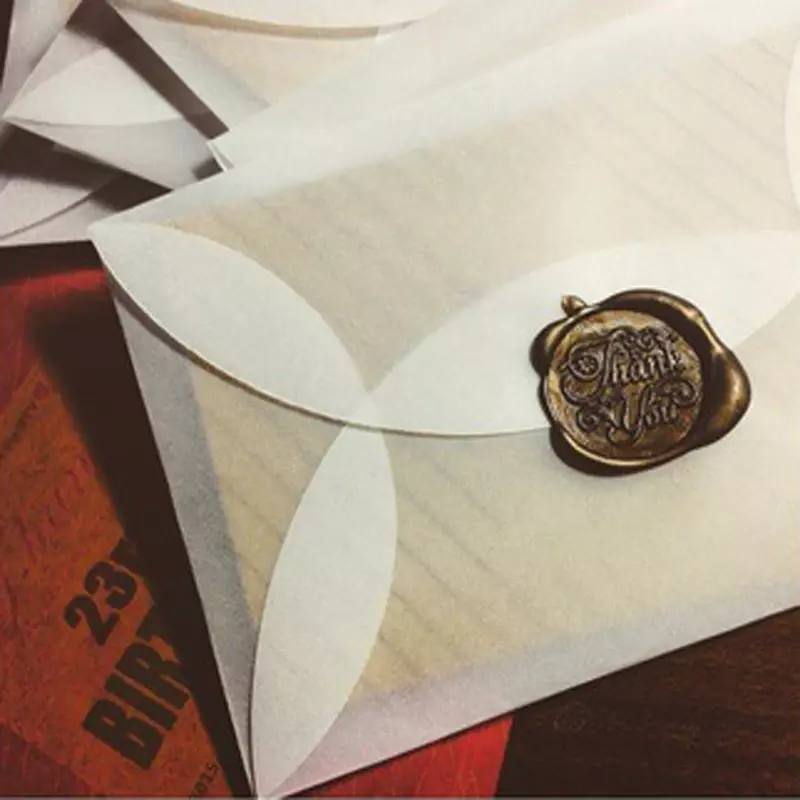 Envelopes de papel translúcido vintage, Envelopes pequenos em branco para convites e cartas de casamento, Pacote 30pcs