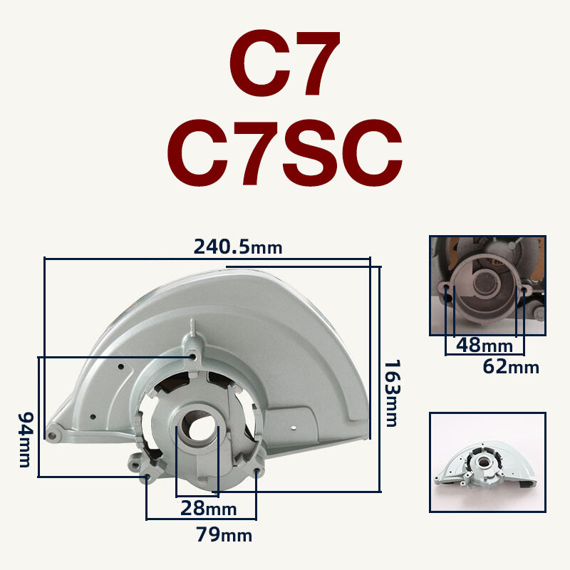 C7 głowica aluminiowa części zamienne do Hitachi C7 C7SC piły tarczowej głowica aluminiowa 7-calowej głowicy piły tarczowej osłona ochronna