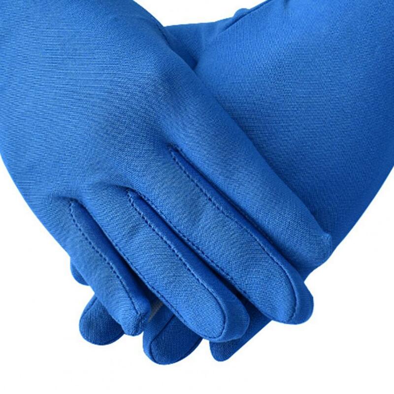 1 Paar kurze elastische kurze Handschutz handschuhe dünne Tanz handschuhe Milch seide Satin Stretch handschuhe Kostüm zubehör