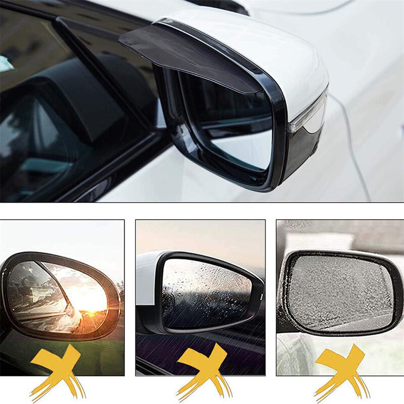 Universal Rear View Espelho Lateral, Chuva Sobrancelha Escudo Board, Capa Impermeável, 1 Par