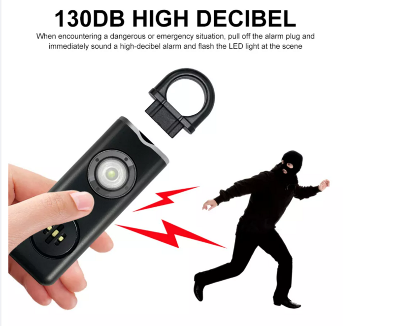 3pcs Self Defense Keychain Safety Alarm 130db Self Defense Keychain Products Supplies for Women Anti-Wolf