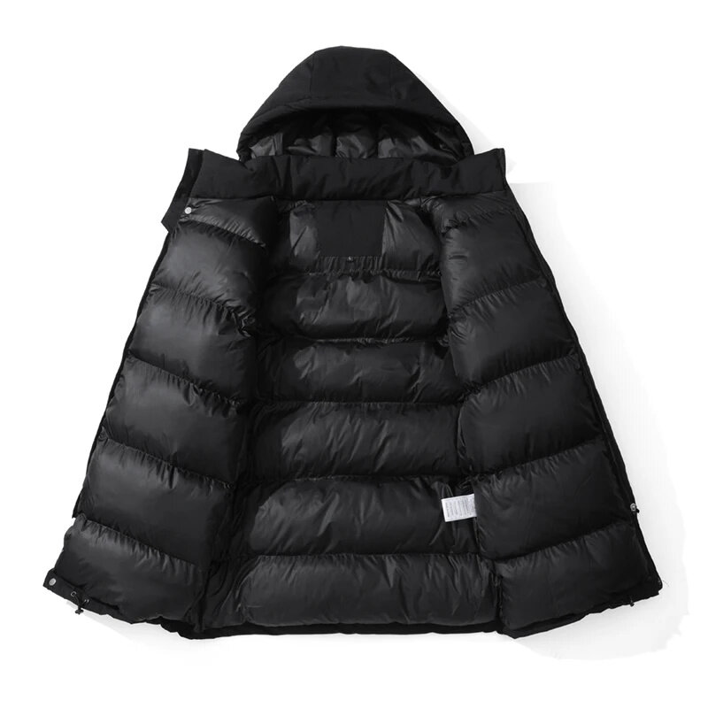 Мужская теплая ветрозащитная куртка с капюшоном, Повседневная Свободная парка, верхняя одежда, Размеры s 2024, Осень-зима