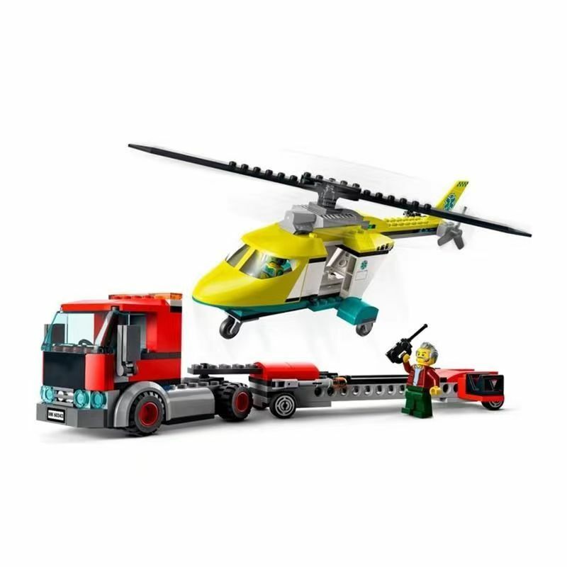 215 Stuks Helikopter Transporter Bouwsteen Stenen Diy Compatibel 60343 Speelgoed Voor Kinderen Kerstcadeau