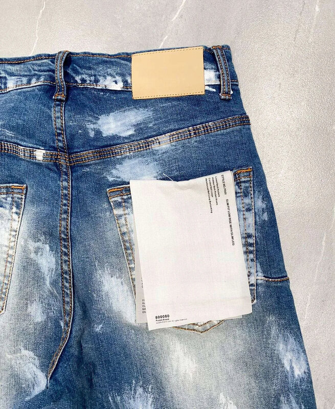 ROCA ungu merek Jeans kualitas tinggi perbaikan rendah naik kurus Denim 1:1 28-40 ukuran celana