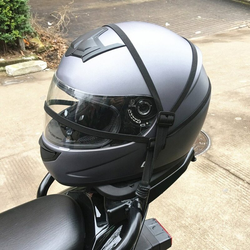 Cuerda Elástica retráctil con dos ganchos para casco de motocicleta, correa Flexible Universal para equipaje, cinturón, gran oferta