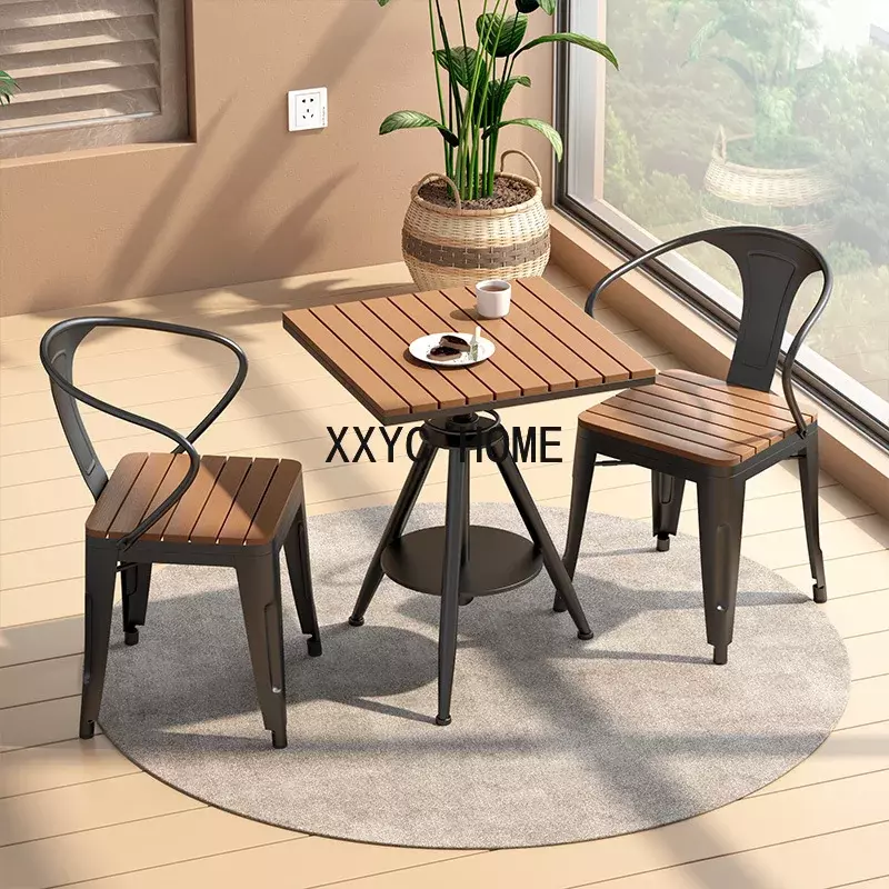 Kwadratowe zestawy stolików kawowych do herbaty Stołek drewniany Krzesło z litego drewna Projektant Minimalistyczny stolik kawowy Salon Nowoczesne meble Meuble