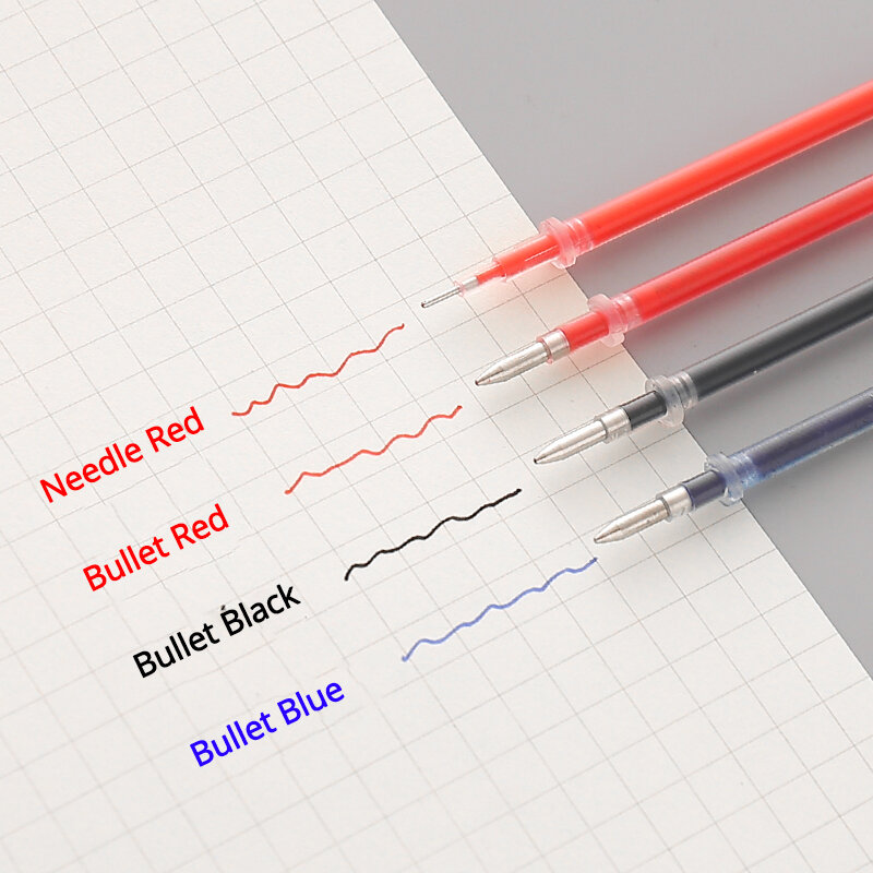 Гелевая ручка для письма 0,5 мм для школы и офиса, набор для заправки черных, синих, красных чернил, шариковая ручка для студентов, быстросохнущая канцелярские принадлежности с наконечником