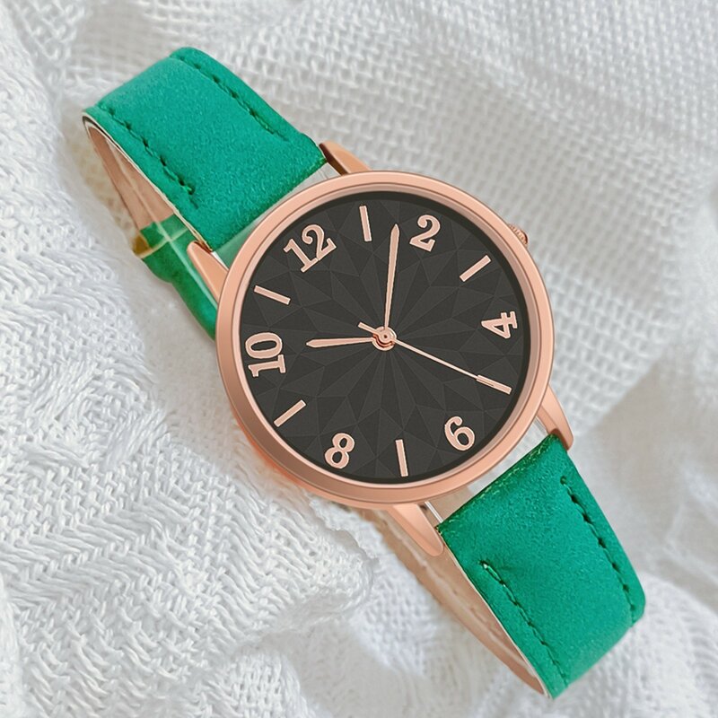 Modny zegarek damski na co dzień prosty okrągła tarcza cyfrowy wyświetlacz kwarcowy zegarek na rękę skóra matowa pasek zegarka dla dziewczyny Relogio