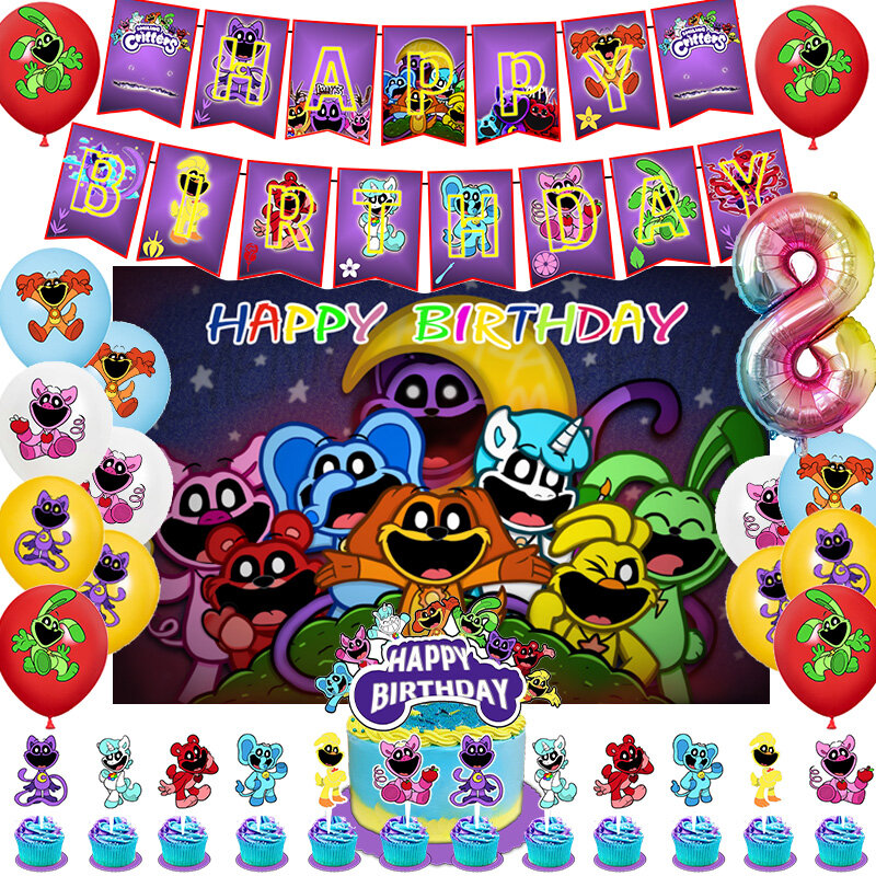 Lächelnde Lebewesen Geburtstags feier Dekoration Ballon Banner Kuchen Topper Party liefert Baby party