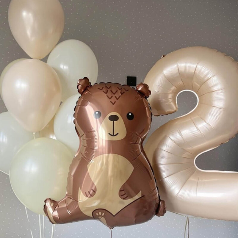 Джунгли Медведь Кролик фольги шары 40 дюймов карамель крем номер баллон детский душ дети день рождения для вечеринки в стиле сафари Diy украшения шары