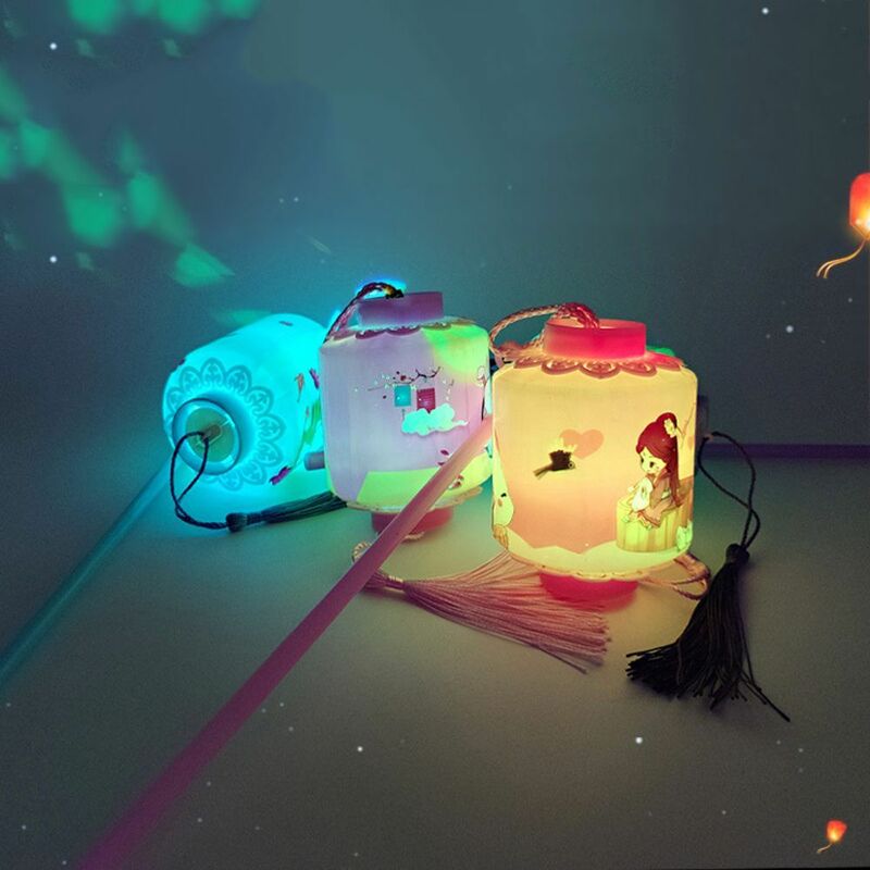Lanterne de lapin illuminée faite à la main en papier chinois, pendentif bricolage, lumière de lune, lapin porte-bonheur, décoration de festival de la mi-automne