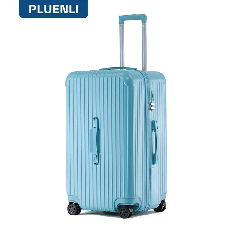 PLUENLI Sports Version Thickened and Large-Capacity Trolley Case Candy Color Explosion-Proof Zipper Suitcase Luggage Men