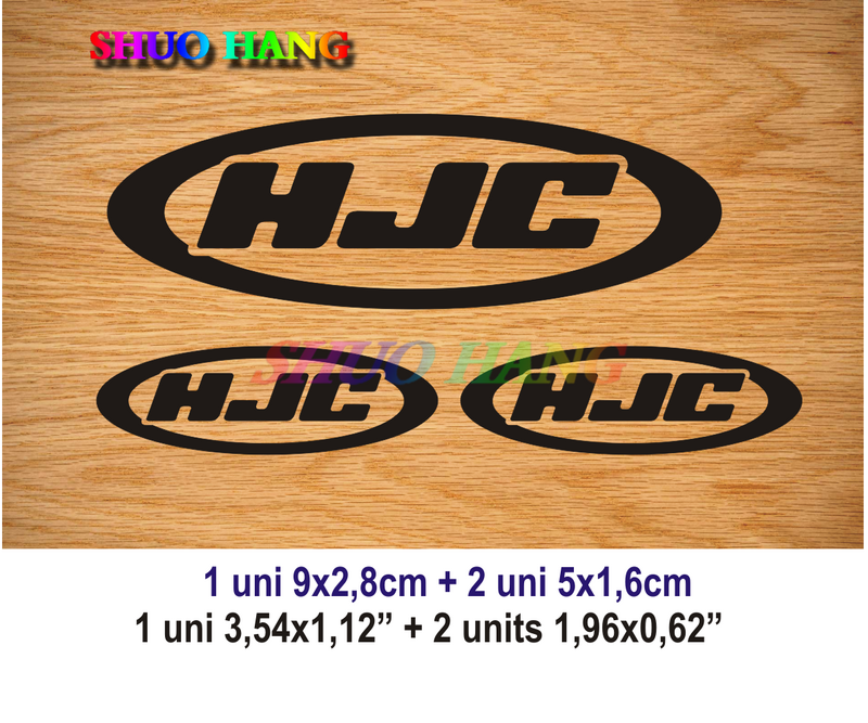 3x Kualitas Tinggi Dekoratif Stiker Mobil HJC Decal Vinil Auto Parts Window Trunk Motor Helm Butik Decal PVC