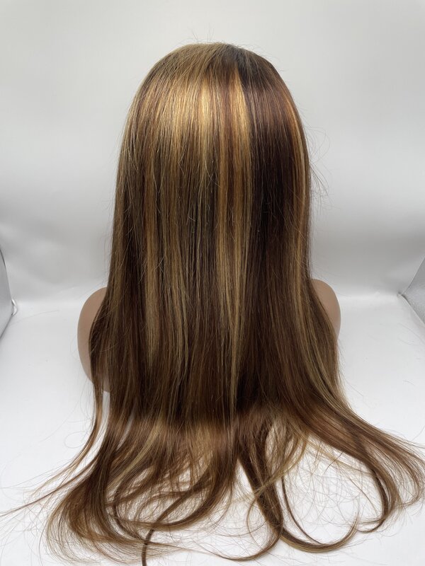 N.L.W P4/27 wig rambut manusia renda depan warna 13*4 wig manusia Bob pendek lurus 20 inci rambut depan untuk wanita kepadatan 180%