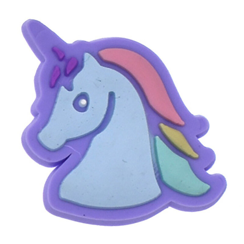 ПВХ фиолетовая лошадь Радуга Луна хвост персонажи садовая обувная Пряжка шармы аксессуары украшения для сандалий браслеты булавка заглушка