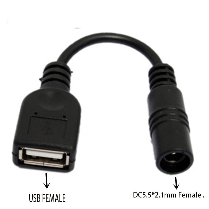 Usb męski na żeński 5.5*2.1mm zasilacz DC 12v wtyczka DC 3.5*1.35mm żeński konwerter do rozszerzenia ładowarki