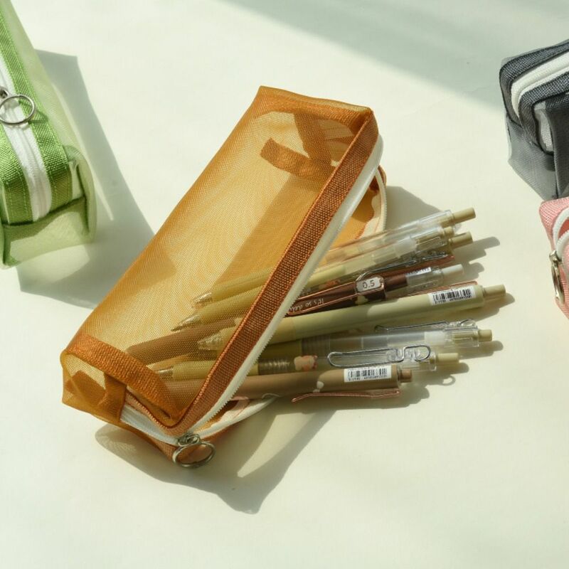 Desktop Organizer Briefpapier Tasche Vintage Bleistift halter Kosmetik beutel Bleistift Tasche ins Stil Mesh Büro