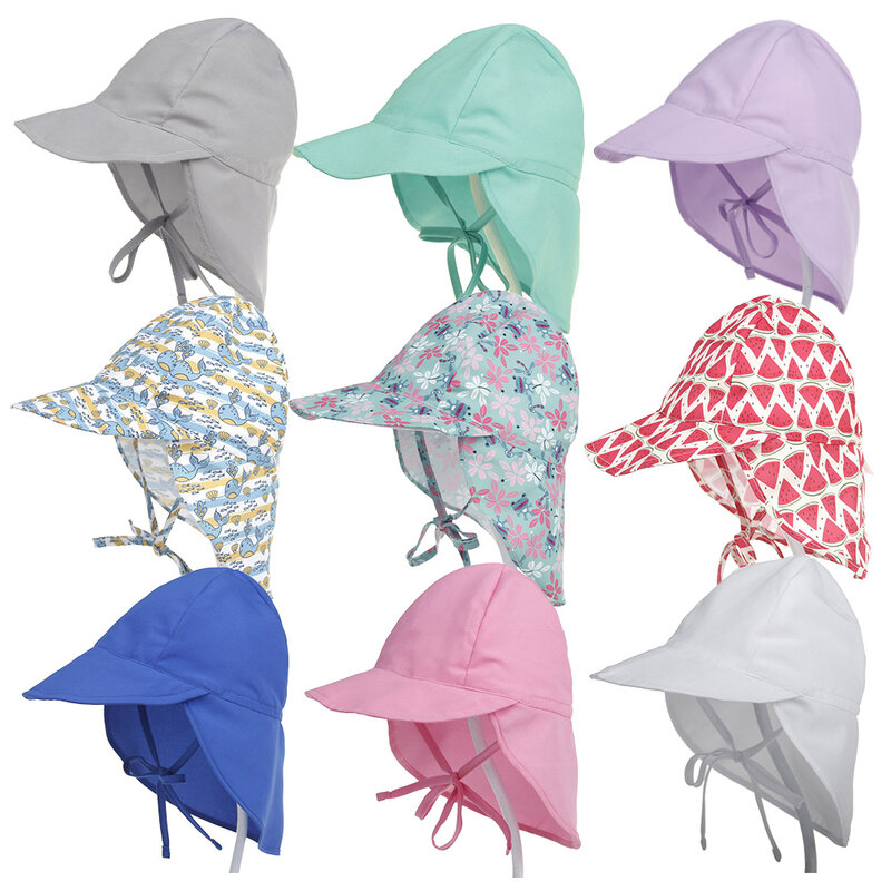 Sombrero de sol de verano para bebé, gorros de secado rápido con protección UV, malla transpirable ajustable, para viajes al aire libre y playa