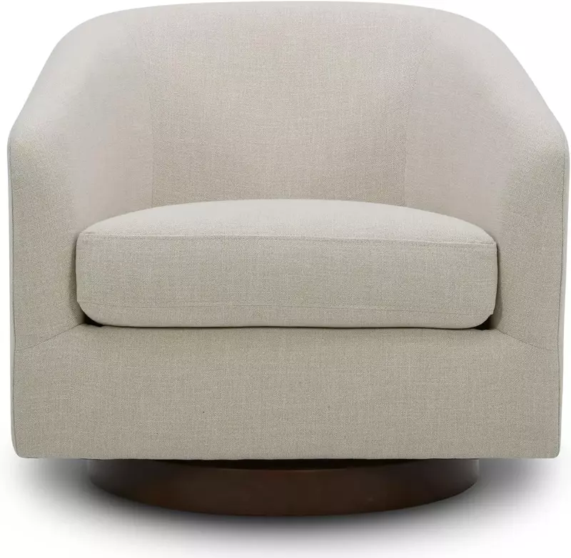Вращающееся кресло с акцентом, круглая баррель из ткани для гостиной, спальни, долговечность