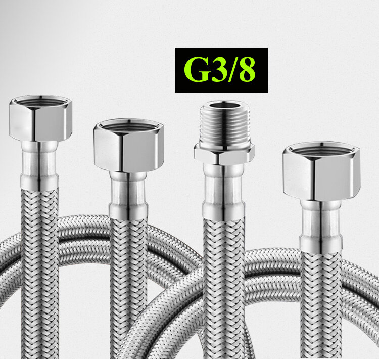 SUS304มาตรฐานยุโรป G3/8ประปา Hosee สำหรับก๊อกน้ำเย็นเดียว