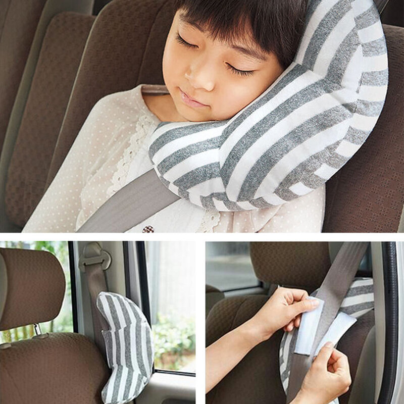 Oreiller de voiture pour enfants, Support de cou, coussin de tête, ceintures de sécurité pour bébé, oreiller de couchage, bandeau de sécurité pour épaules