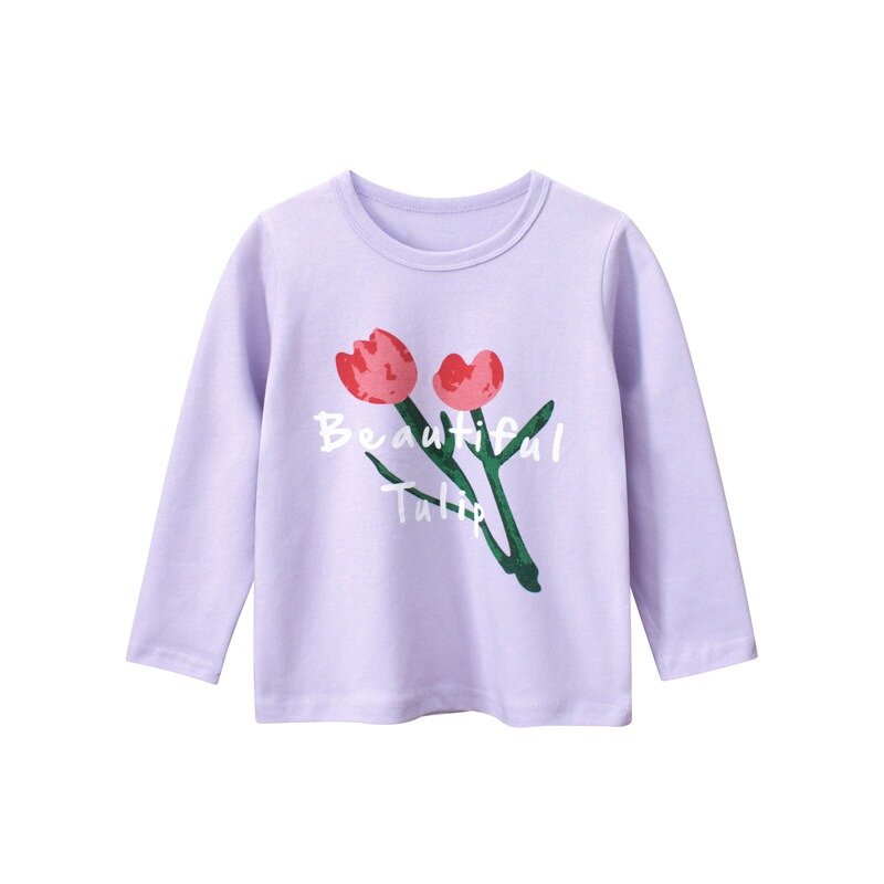 Camiseta de manga larga para niños y niñas, Tops de algodón con estampado de marca, ropa para bebés, otoño, 2023