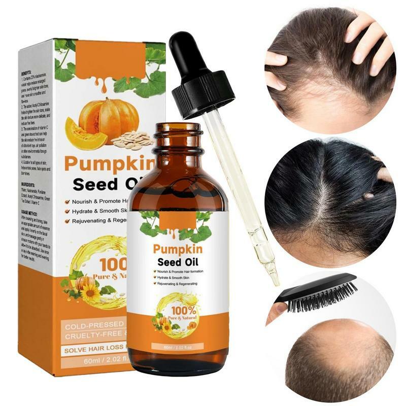 Aceite de semilla de calabaza para el crecimiento del cabello, producto nutritivo para la piel corporal, masaje del cuero cabelludo, reparación agrietada y seca, 60ml, nuevo