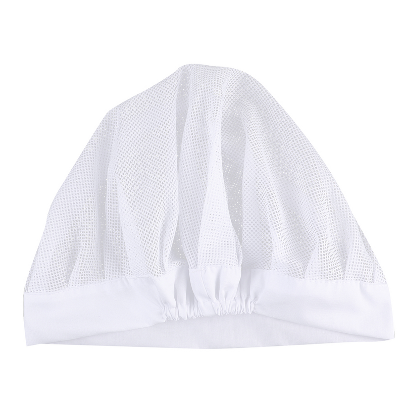 หมวกตาข่ายคลุมผมสำหรับกลางคืนหมวกหมวกแบบตาข่ายผมร่วงระบายอากาศได้ดีสำหรับประจำวันในบ้านสีขาว