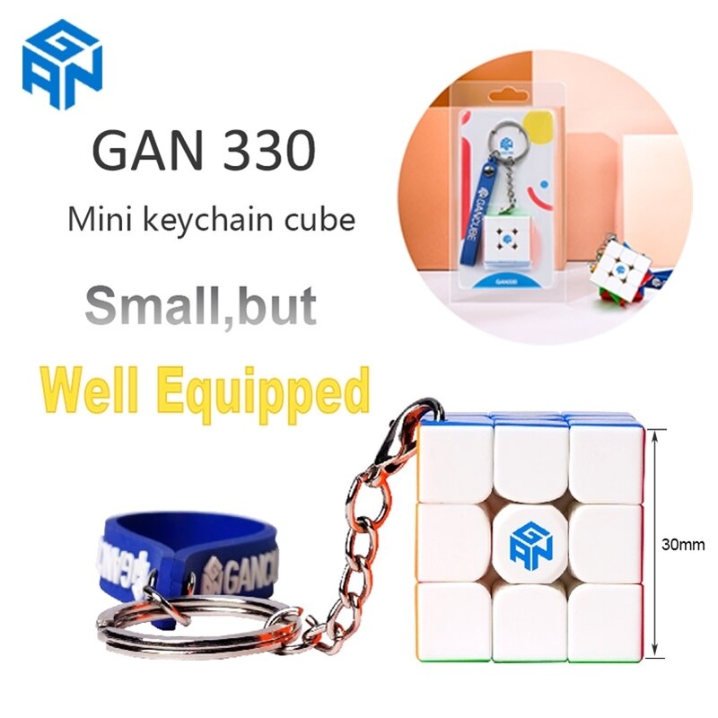 GAN330 gantungan kunci kubus 3x3x3, gantungan kunci mainan Puzzle Magic Speed De velosisi 328