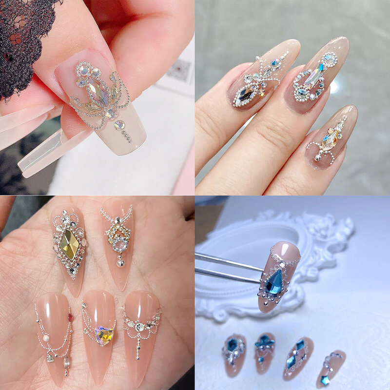 HNUIX Nail Art Tiny 0.8-3mm perline di caviale in acciaio dimensioni miste Design 3D oro rosa oro argento nero gioielli Manicure decorazione fai da te