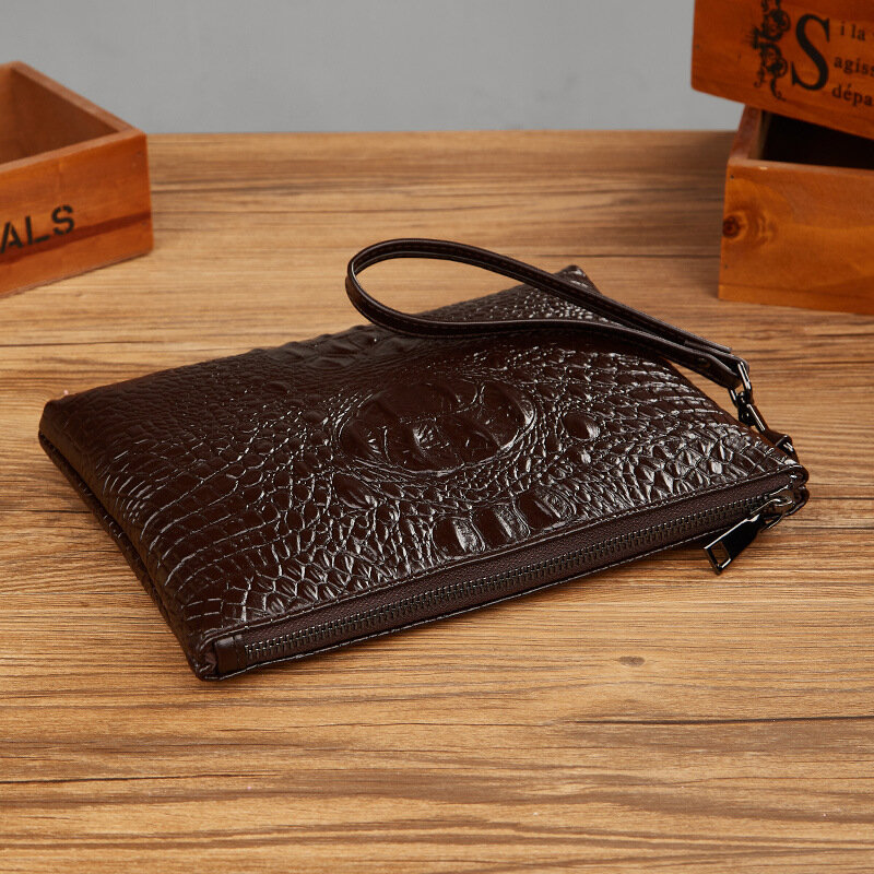 Вместительный мужской клатч, сумка-конверт, кошелек, дизайнерский кошелек на молнии