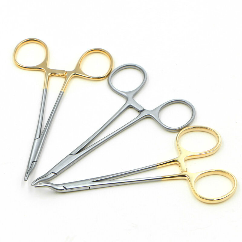 Tiangong gold handle nasal needle holder nasal plastic stainless steel instrument tool Needle holder needle holder pliers