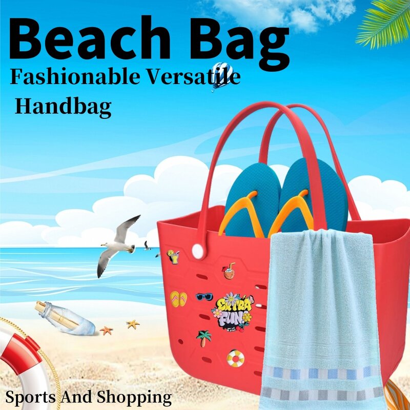 Borsa a mano in EVA extra-large per barca da spiaggia, piscina, sport e shopping borsa portaoggetti in gomma portatile
