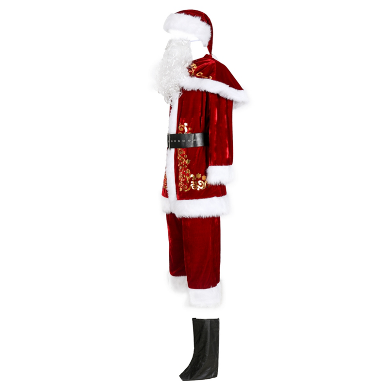 Adult Santa Costume Christmas Costumes Santa Claus Cosplay Party Suit for Boy Kids Children Cosplay Costume XL