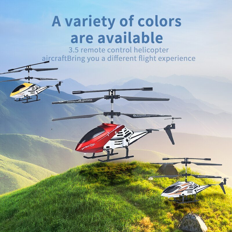 3.5 Pass Alloy Remote Control Airplane USB Charging Helicopter With LED Light Wireless RC Aircraft Toy Children Birthday Gift