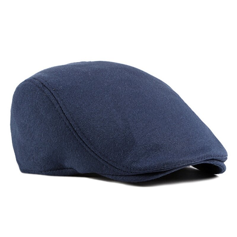 Pure Cotton Solid Color Beret Soft Top Casual Newsboy Hat Retro Art Cap