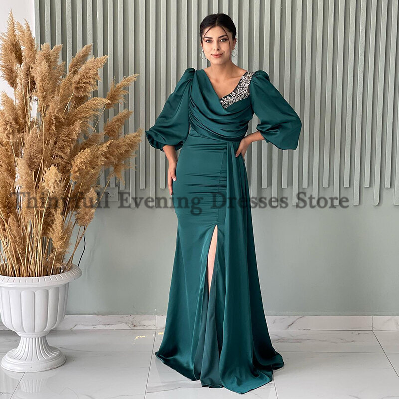 Thinyfull Gaun Prom Putri Duyung 2023 Gaun Prom Pesta Koktail Malam Sweetheart Seksi Ukuran Plus Panjang Lantai Dubai Arab Saudi