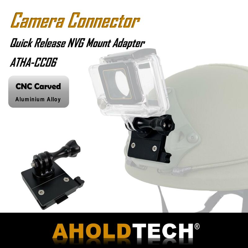 CNC Aluminium Alloy Helmet Camera Adapter NVG Mount Quick-release Connector for Gopro Hero Cameras and other Sports Cameras