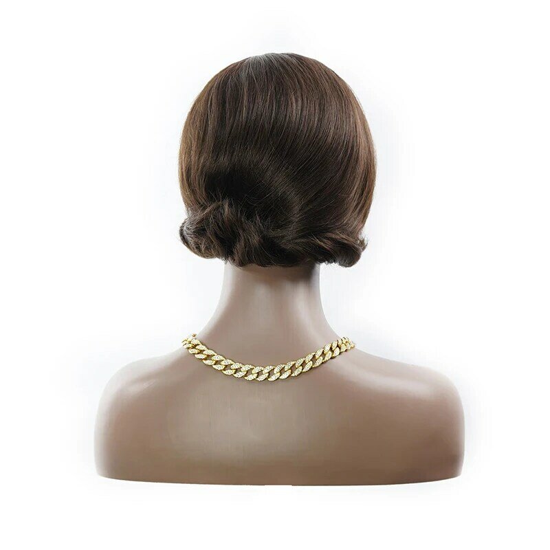 Krótka fryzura Pixie peruka brazylijska przezroczysta peruki typu Lace z ludzkich włosów peruka z krótkim bobem