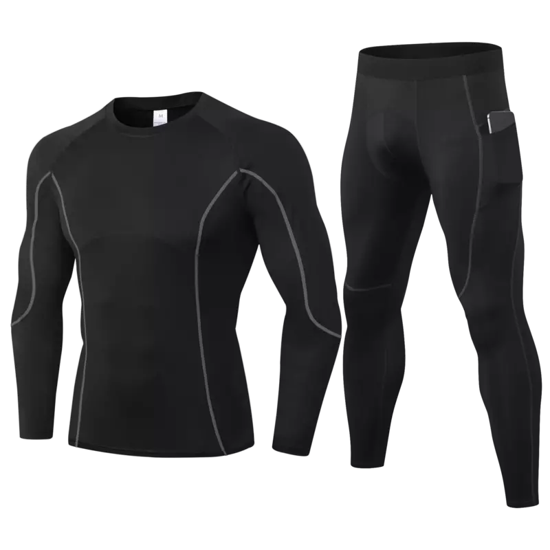 Men gym clothes long sleeve Sportswear Fitness Compression Suits Running Set Sport Outdoor Jogging Quick Dry Tight fitness homme