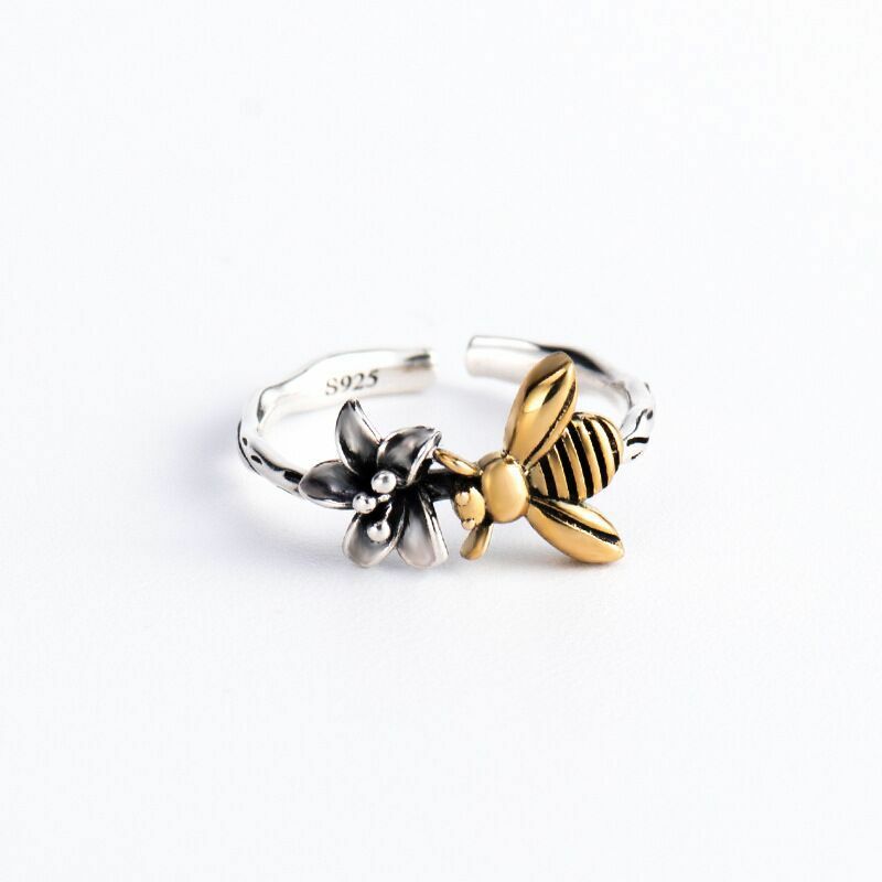 925スターリングシルバーの蜂の形をしたリング,エンゲージメントジュエリー,高級ジュエリー,送料無料