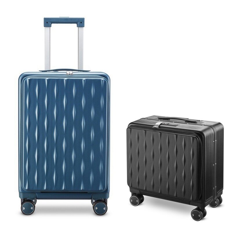 New aluminum frame suitcase 20-inch female student trolley case boarding case male business password box front opening suitcase