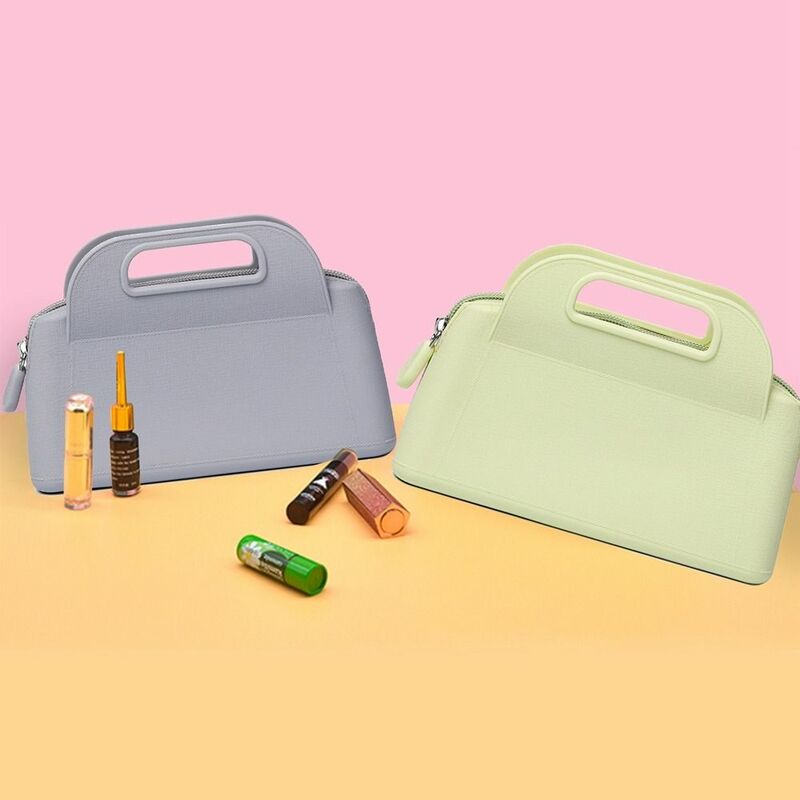 กระเป๋าสตางค์ซองซักได้กระเป๋าเข้าห้องน้ำเก็บของกระเป๋าลิปสติกกระเป๋าเครื่องสำอางซิลิโคน tas kosmetik กันฝุ่นสำหรับเดินทาง